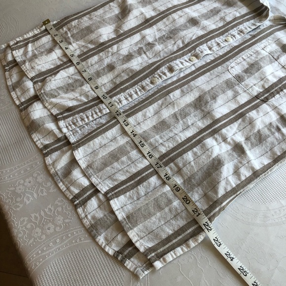 Dash Women’s Size L Tan/White Sleeveless Bohemian Style Blouse Button-Up Shirt - Picture 15 of 16